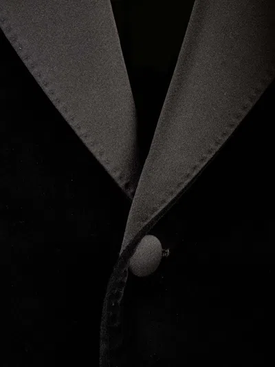 Dolce & Gabbana Velvet Tuxedo Jacket Jackets Black In Black