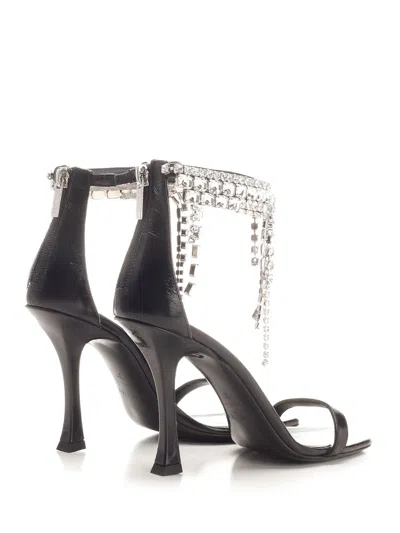 Jimmy Choo Verity 100 Crystal Embellished Leather Sandals In Black