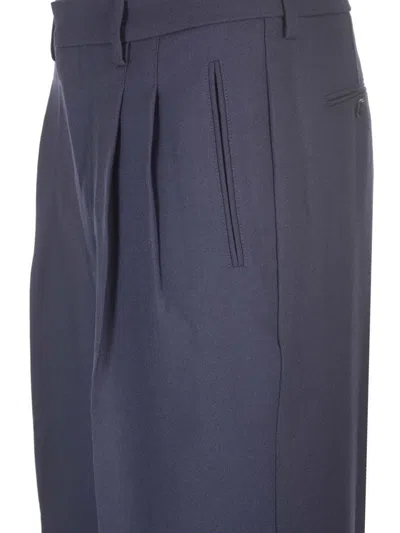 Ami Alexandre Mattiussi Virgin Wool Tailored Trousers Blue In Black