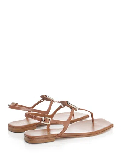 Roger Vivier Sea Leather Thong Sandals With Buckle Detail In Multi