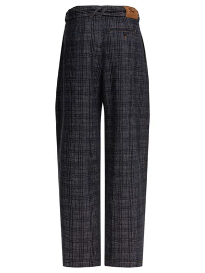 Burberry Indigo Jeans In Check Pattern Denim In Black