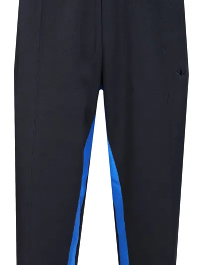 Adidas Originals Adidas X Wales Bonner Navy Blue Activewear Pants With Elasticized Waistband In Black