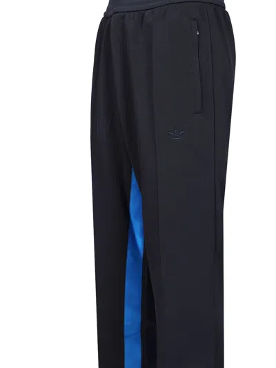 Adidas Originals Adidas X Wales Bonner Navy Blue Activewear Pants With Elasticized Waistband In Black