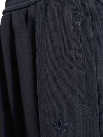 Adidas Originals Adidas X Wales Bonner Navy Blue Activewear Pants With Elasticized Waistband In Black
