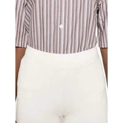 Max Mara Elastic Waistband Lightweight Wide Leg Trousers In Neutral