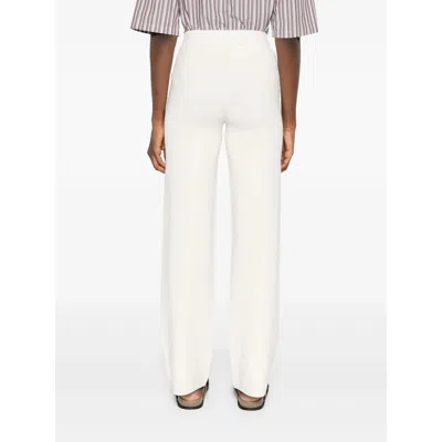 Max Mara Elastic Waistband Lightweight Wide Leg Trousers In Neutral
