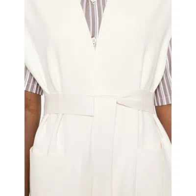 Max Mara Women Belted Long Vest In White