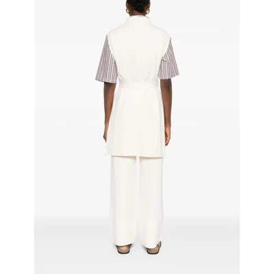 Max Mara Women Belted Long Vest In White