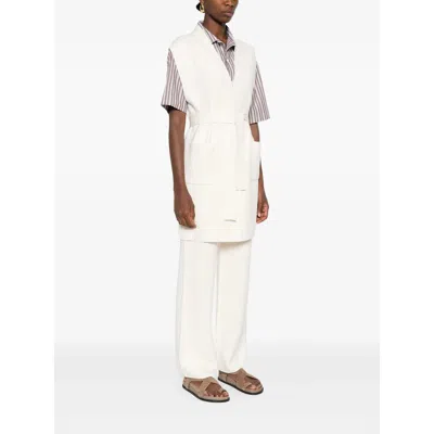 Max Mara Women Belted Long Vest In White