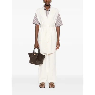 Max Mara Women Belted Long Vest In White
