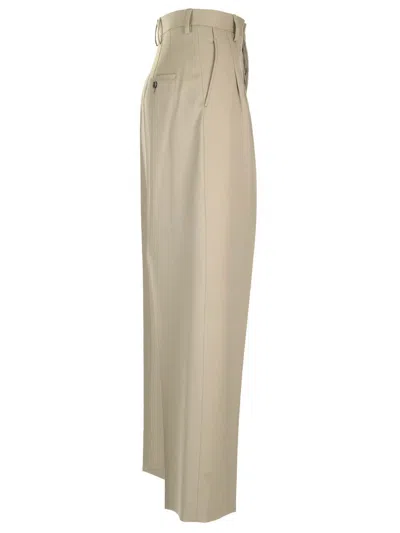 Ami Alexandre Mattiussi Ami Wide Leg Pleated Pants In Multi