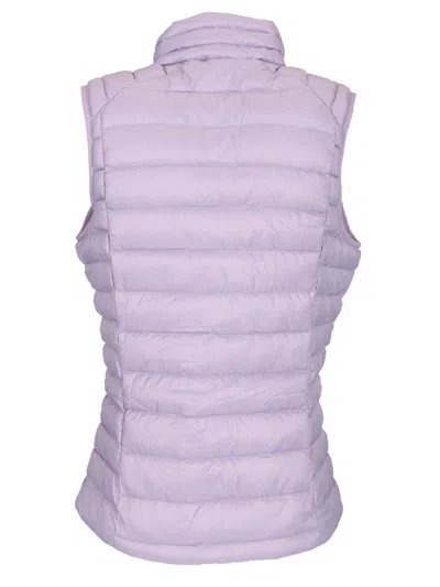 Patagonia High Collar Sleeveless Cotton Coat In Purple