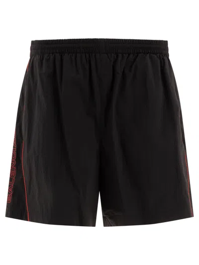 Balenciaga Rainbow Logo Elastic Waist Mesh Swim Shorts