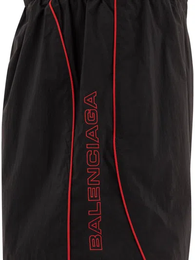 Balenciaga Rainbow Logo Elastic Waist Mesh Swim Shorts