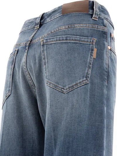 Brunello Cucinelli High-rise Baggy Jeans With Shiny Detail