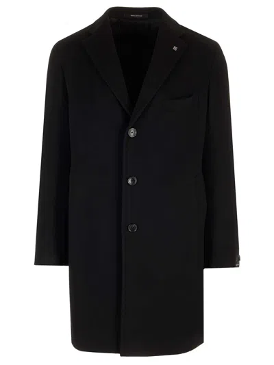 Tagliatore Single-breasted Coat Featuring Back Vent In Black