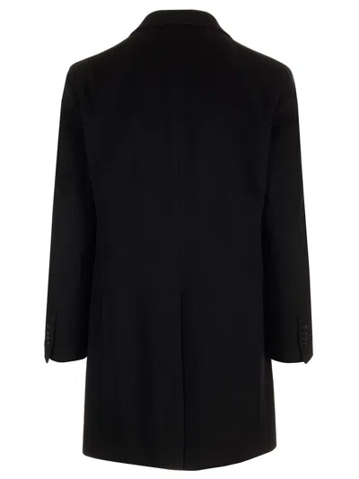 Tagliatore Single-breasted Coat Featuring Back Vent In Black