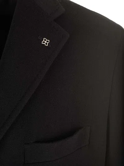 Tagliatore Single-breasted Coat Featuring Back Vent In Black