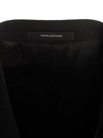 Tagliatore Single-breasted Coat Featuring Back Vent In Black