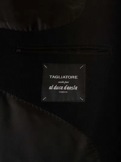 Tagliatore Single-breasted Coat Featuring Back Vent In Black