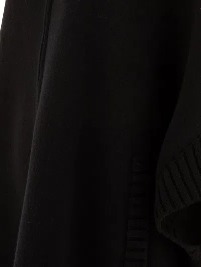 Giovi Elegant Wool And Cashmere Poncho For Women In Black