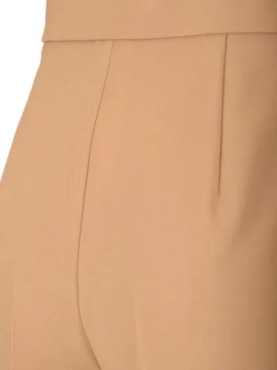Max Mara Wool Canvas Shorts Trousers Beige In Brown
