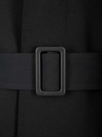 Mm6 Maison Margiela Wool Coat With Belt Coats Black In Black