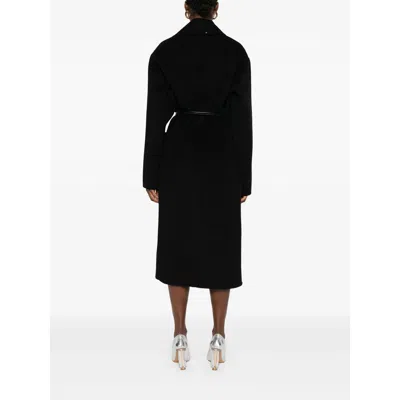 Sportmax Belted Double-breasted Coat In Black