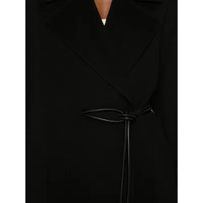 Sportmax Belted Double-breasted Coat In Black