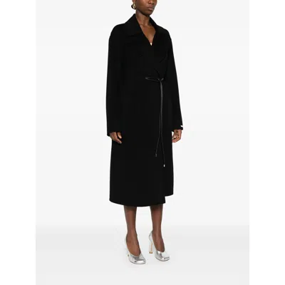 Sportmax Belted Double-breasted Coat In Black