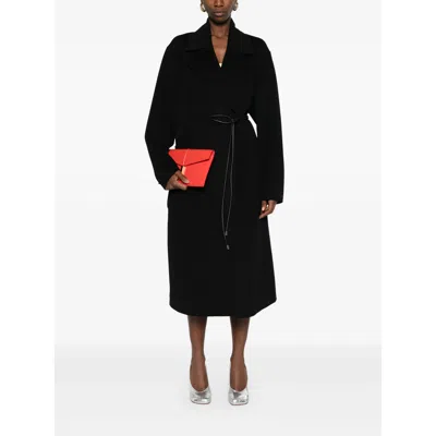 Sportmax Belted Double-breasted Coat In Black