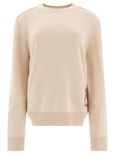 Burberry Wool Crew Neck Sweater Knitwear Beige In Neutral