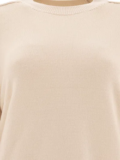 Burberry Wool Crew Neck Sweater Knitwear Beige In Neutral