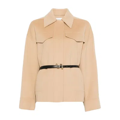 Sportmax Lapel Long-sleeved Suit Jacket In Brown