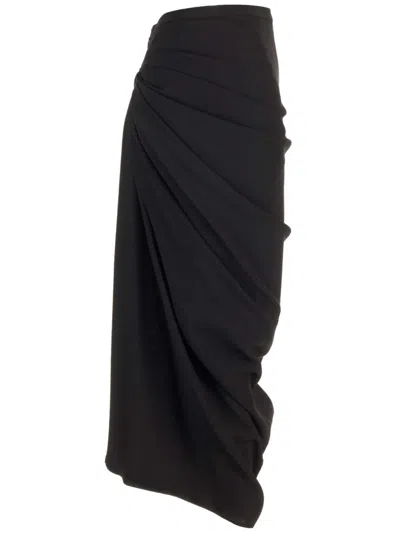 Dries Van Noten Wool Jersey Midi Skirt Skirts Black