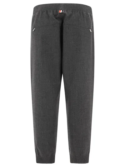 Thom Browne Colour-block Virgin Wool Track Pants In Gray