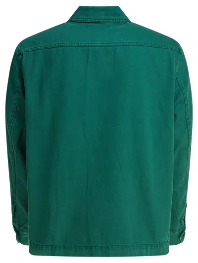 Alex Mill Garment Dyed Work Jacket In Recycled Denim In Green
