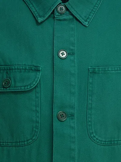 Alex Mill Garment Dyed Work Jacket In Recycled Denim In Green