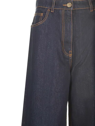Etro Denim Lurex Detailing Baggy Jeans In Blue