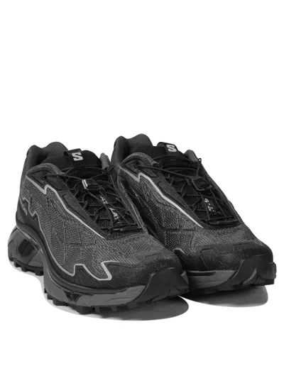 Salomon Xt-slate Rubber-trimmed Mesh Sneakers In Black
