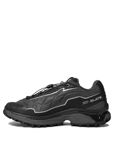Salomon Xt-slate Rubber-trimmed Mesh Sneakers In Black
