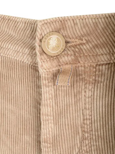 Jacob Cohen Tailored Camel Trousers With Velvety Corduroy Texture In Yellow