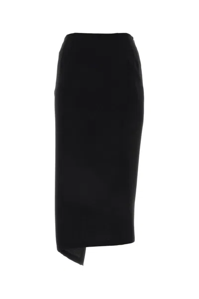 Dries Van Noten Ruffle-trim Cotton Midi Skirt In Black