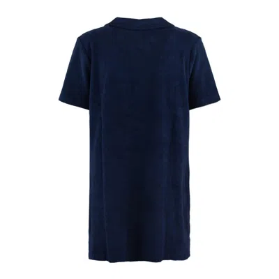 Ralph Lauren Blue Organic Cotton Terry Short Dress In Black
