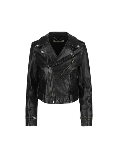 Golden Goose Smooth Leather Motorcycle Jacket