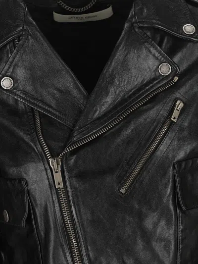 Golden Goose Smooth Leather Motorcycle Jacket