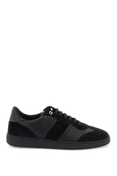 Ferragamo Achille 1 Low-top Sneakers In Leather In Black