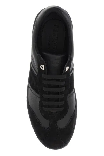 Ferragamo Achille 1 Low-top Sneakers In Leather In Black