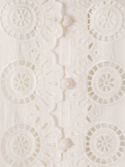 Zimmermann Womens Ivory Lucky Embroidered Cotton Blouse In Yellow