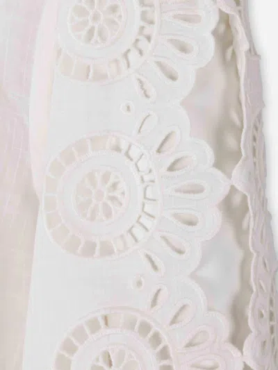 Zimmermann Womens Ivory Lucky Embroidered Cotton Blouse In Yellow